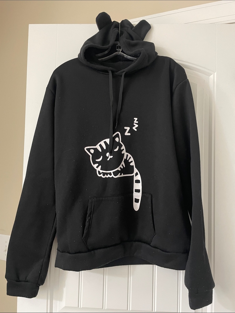 Black Cat Graphic Hoodie for Pets Cat Lovers - Unbranded
